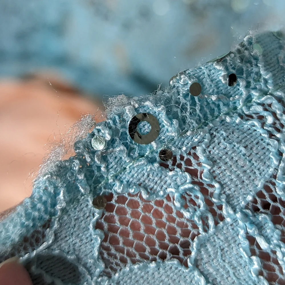 Aqua blue lace and sequin mermaid skirt size XSmall